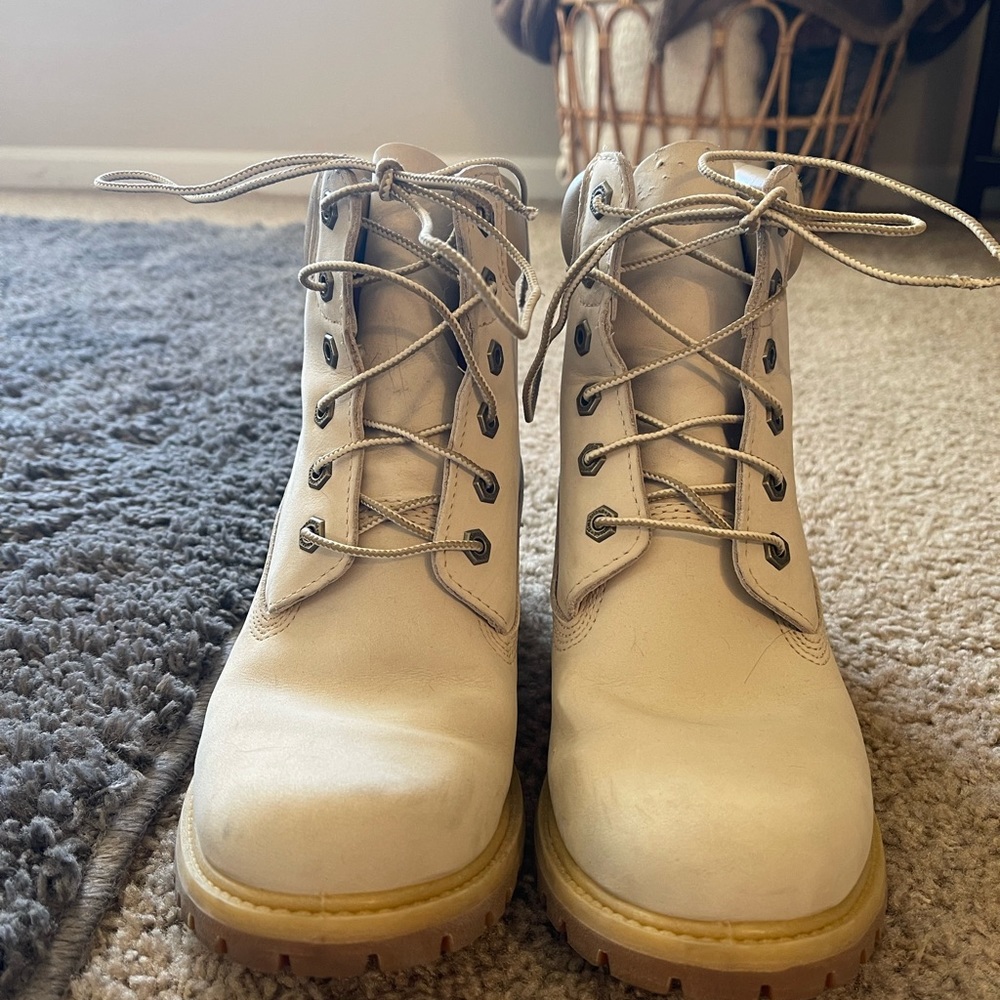 Women’s Timberland boots.